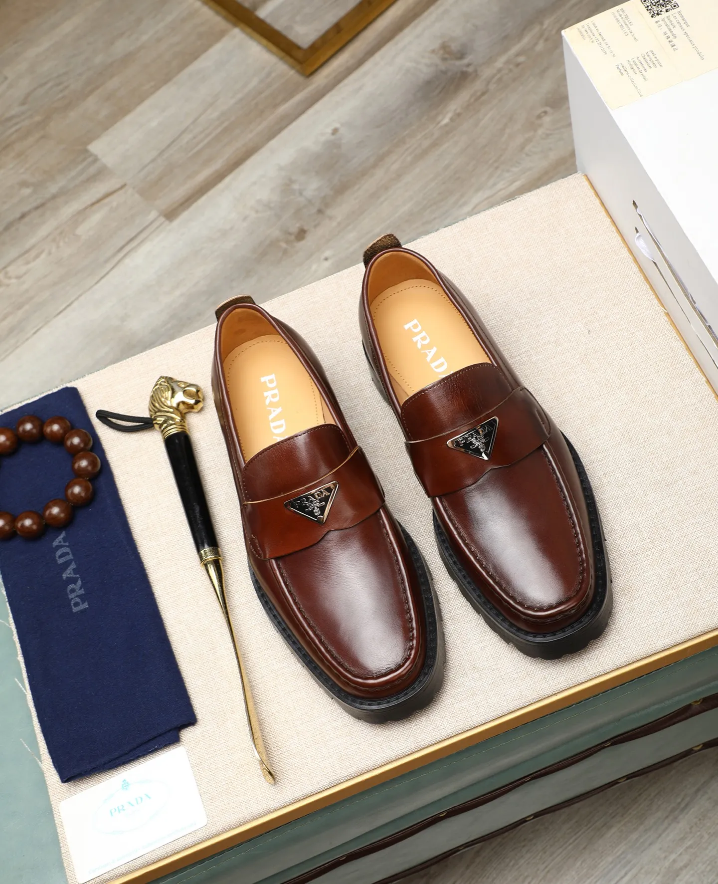 Men's men's shoes 💰540 (water-dyed cow leather) 📛📛PRADA high-end counter's latest formal business leather shoes 👔original and highest quality! Imported from Italy🇮🇹First layer calfskin fabric➕Cowhide lining Original outsole Formal size: 38➖45